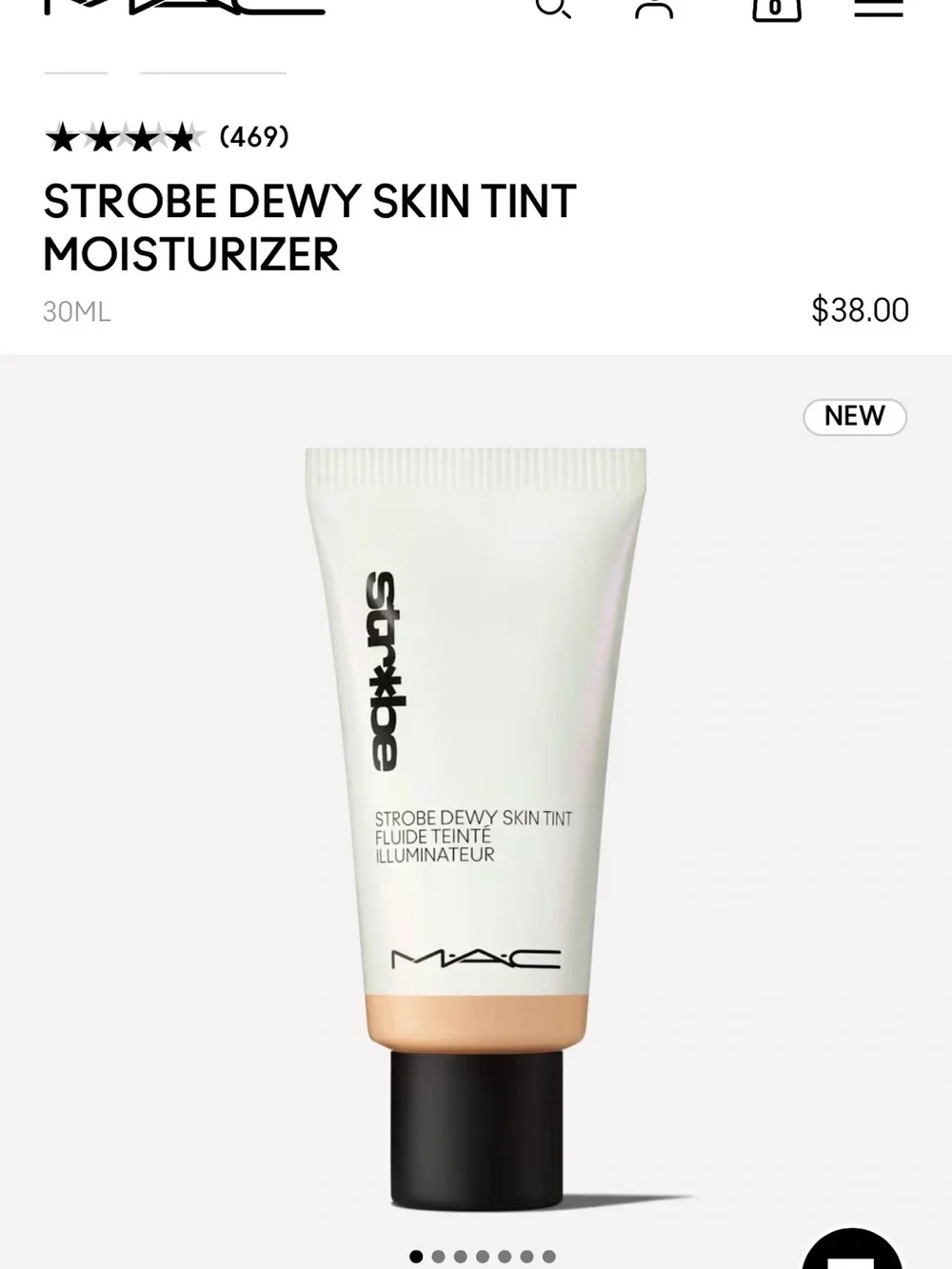 MAC Cosmetics Strobe Dewy Skin Tint Moisturizer — Light 2